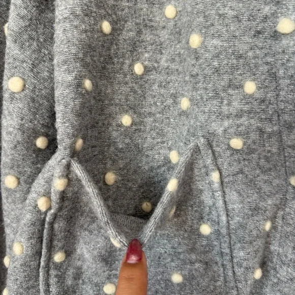 Madewell Texture & Thread Boxy Bobble Cardigan Polka dot Grey Size: Medium - Picture 6 of 12